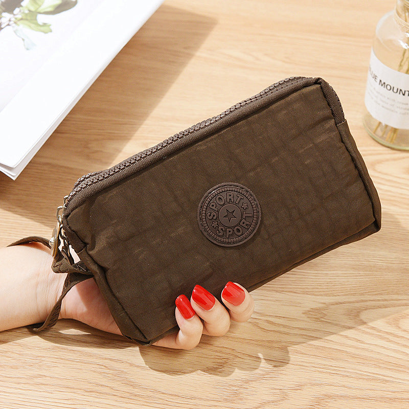 Wholesale Fabric Women's Long Three Layer Zipper Large Capacity Zero Wallet